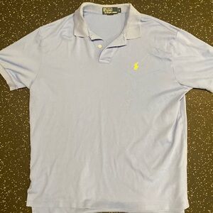 Vintage Ralph Lauren Polo Men’s baby blue Large 100% Cotton Embroidered Shirt